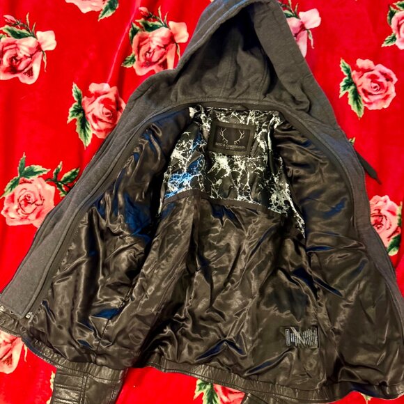 Bod & Christensen Amber Black Leather Moto Jacket w/ Removable Hoodie MSRP $590 - Picture 12 of 16